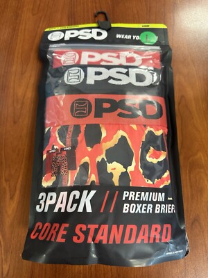 PSD 3 Pack Premium Boxer Briefs Core Standard Men's LARGE (36-38)