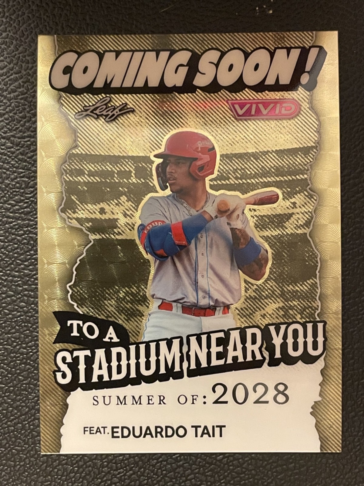 2025 Leaf Vivid Super Prismatic Gold Coming Soon #CB7 Eduardo Tait 1/1 RC