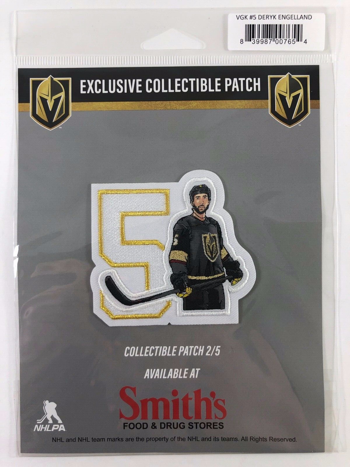 Limited Ed NHL VGK Vegas Golden Knights DERYK ENGELLAND Collectible Patch
