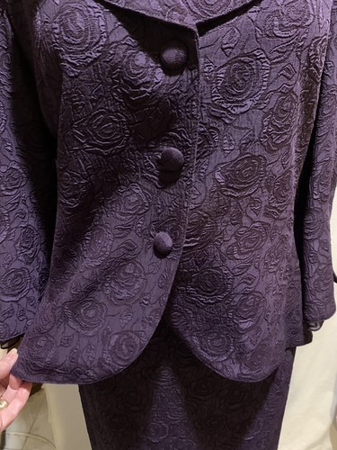 ❤️Plaza South Skirt Suit Size 10 Amethyst Purple Embroidered 2 Pc Set EUC