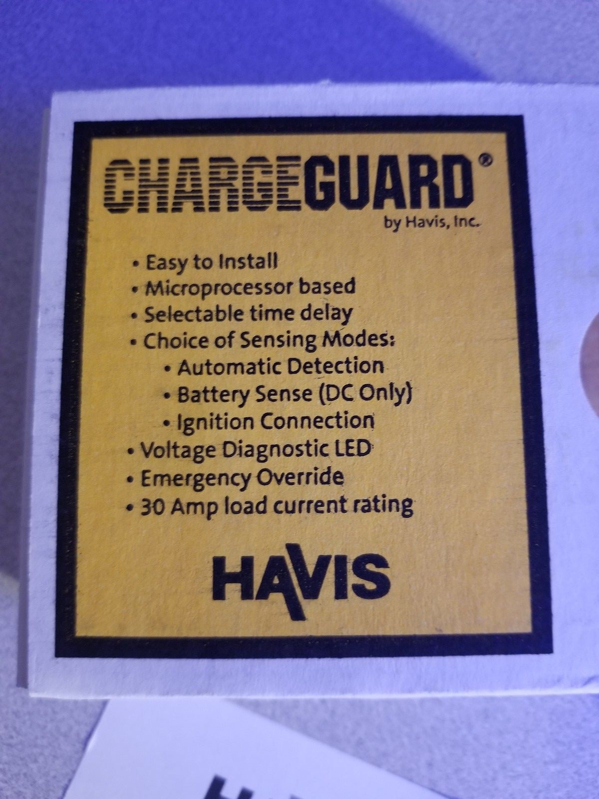 HAVIS CHARGEGUARD CG-X 12V AUTO ON/OFF TIMER SWITCH NIB