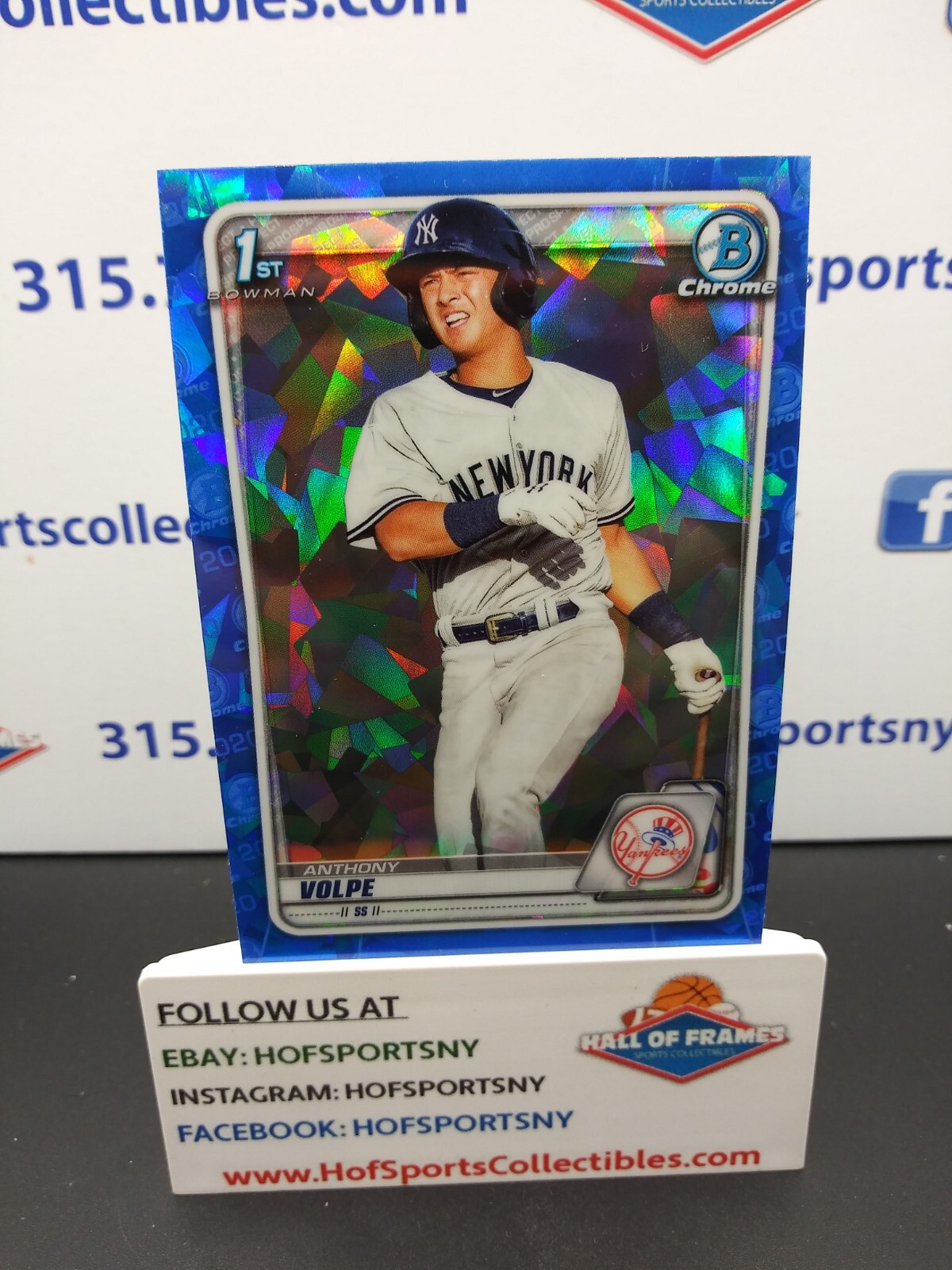 2020 BOWMAN CHROME SAPPHIRE ANTHONY VOLPE 1ST BOWMAN COLOR MATCH