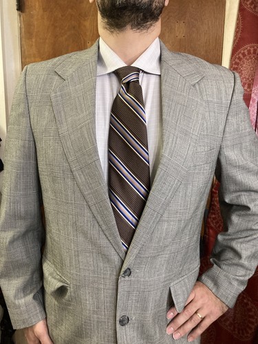 Jeffrey Banks Mens Wool Suit 40R 33x29 Gray Blazer Sport Coat Jacket*