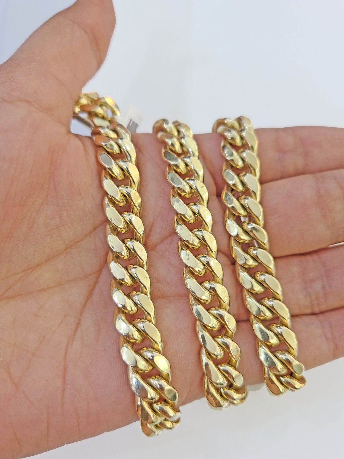 Real 14k Gold Miami Cuban Link Chain Necklace 10mm 22