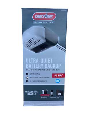 Genie 1/2 Hpc Ultra Quiet Belt Drive Garage Door Opener Battery Back-Up 1055B-VE