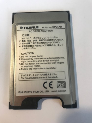 Fujifilm xD Picture Card PC Card Adapter DPC-AD FinePix Smartmedia