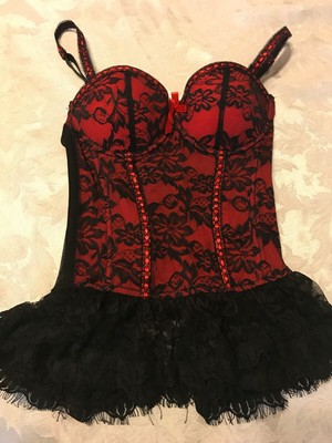 NWOT SPIRIT OF HALLOWEEN Lace Padded Contour Multiway Underwire Corset Red ~ S
