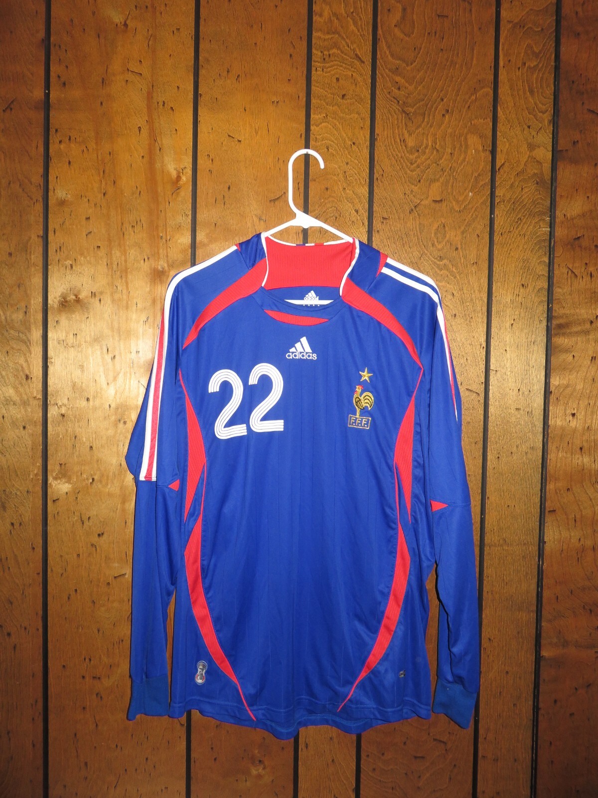 Adidas 2006 France Long Sleeve 22 Home Blue Jersey Kit