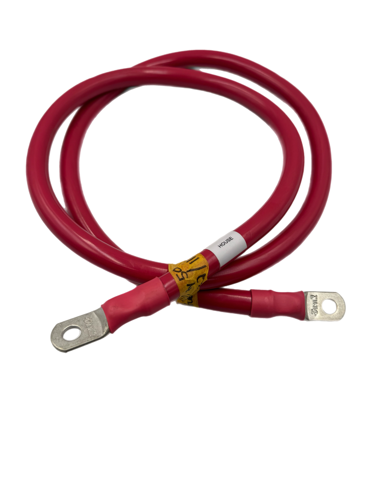 Pacer 2/0 Gauge Copper 5'  Red  Battery Cable 3/8" Lugs
