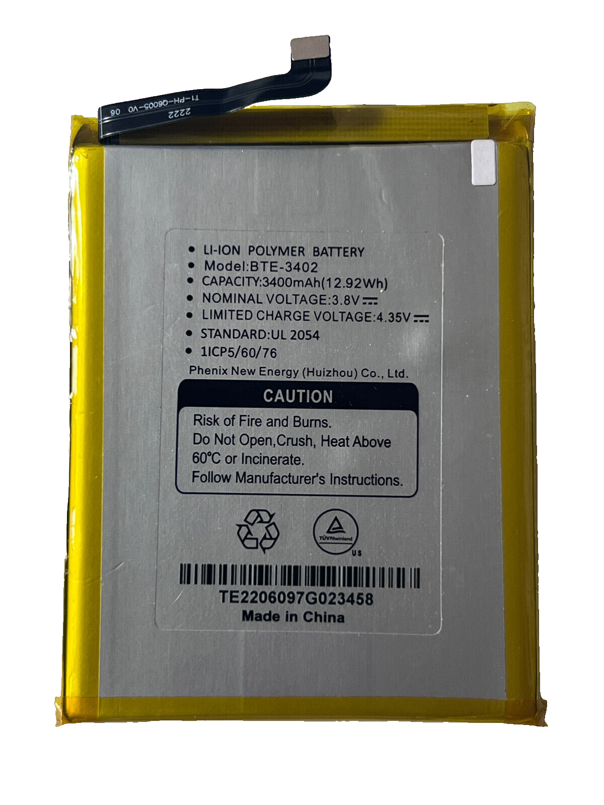 ORBIC JOY RC608L / Q10 RC609L BATTERY BTE-3402 3400mAh 12.92
