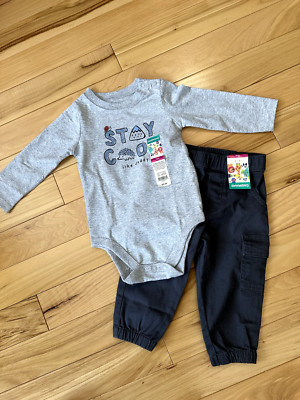 NWT STAY COOL LIKE DADDY 2 Pc Pant Set Sz 18 Mo Infant Boy By Garanimals