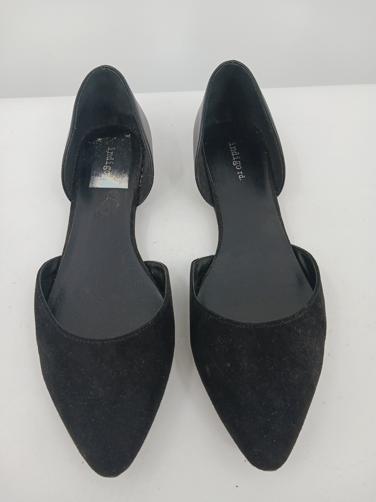 Indigo Rd. Women's Heels Size 11 Black D'Orsay Flat Pointed Toe Open Side