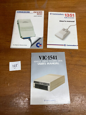 3 Commodore Manuals. Mouse 1351, Modem 300 & VIC 1451 Drive