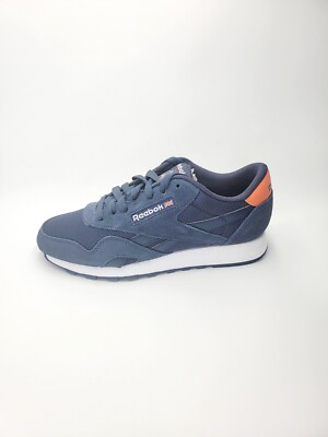Reebok Men Classic Nylon Heritage Navy Orange  Shoes Sneakers Sz 8