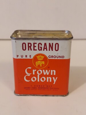 Crown Colony Brand 1960s Oregano Spice Tin