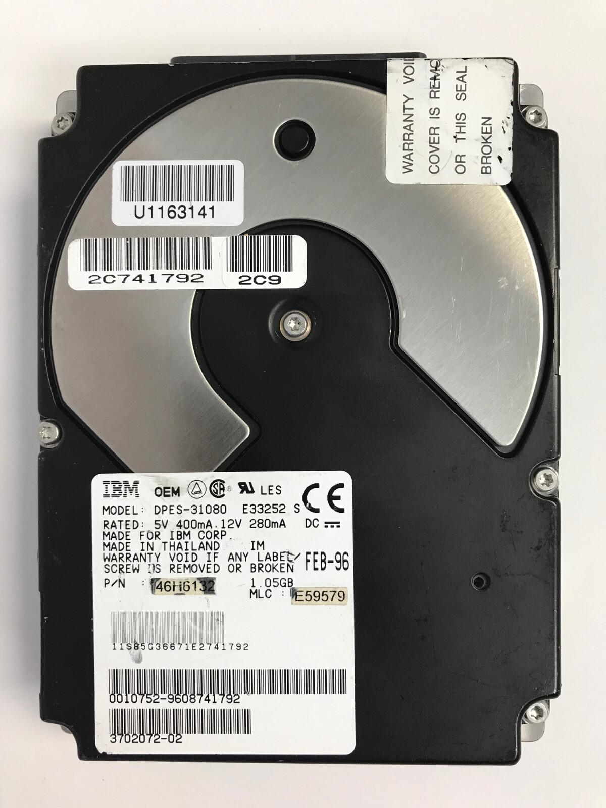 IBM DPES-31080 3.5 1GB 80 PIN SCSI HARD DRIVE IBM 46H6132 85G3667 SUN 3702072-02 IBM DPES-31080 3.5 1GB 80 PIN SCSI HARD DRIVE IBM 46H6132 85G3667 SUN 3702072-02