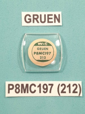 Vtg GRUEN Model ''P8MC197 (212)'' Watch Craft Glass Crystal Replacement Piece