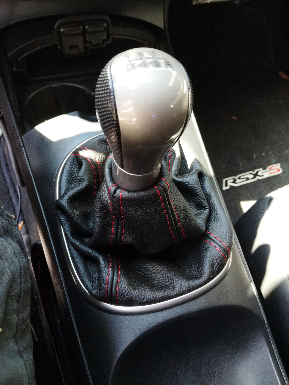 RED STITCH MANUAL REAL LEATHER SHIFT BOOT FITS ACURA RSX TYPE S TYPE R