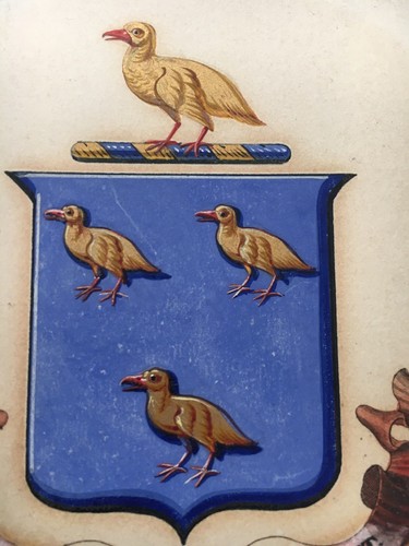 Culleton Hand Painted Book Plate Family Crest Cranbourne St London Matley Motley