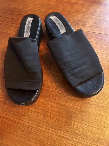 【新作SALE】Steve Madden Normally サンダル 90s Y2K Steve Madden Slinky Slides Platform Sandals Black