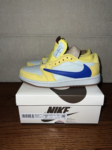 Pre-owned Jordan Travis Scott X Air  1 Retro Og Sp Low Canary Dz4137-700 Us Size 5.5w/4m✅ In Yellow