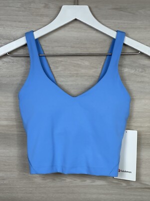 Lululemon Align Tank Tight Fit Cropped Length Size 2 A/B Cup Aero Blue 04082