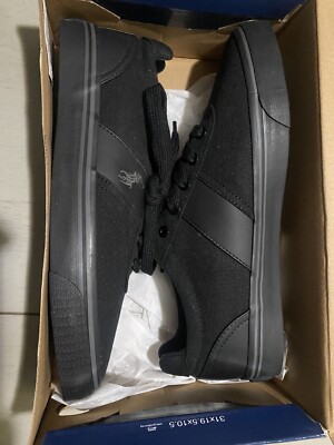 Polo Ralph Lauren hanford black canvas Size 8.5 D UK 7.5