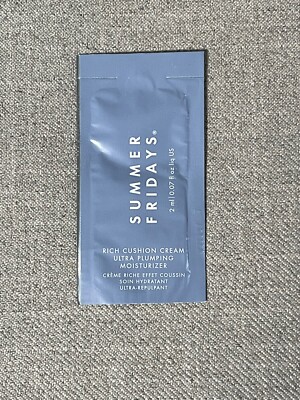 Summer Fridays Rich Cushion Cream Ultra Plumping Moisturizer 2ml Sample Packet