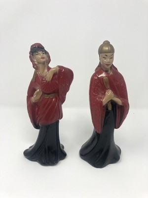 Boy /& Girl Mid Century. Pair Vintage Asian Figurines