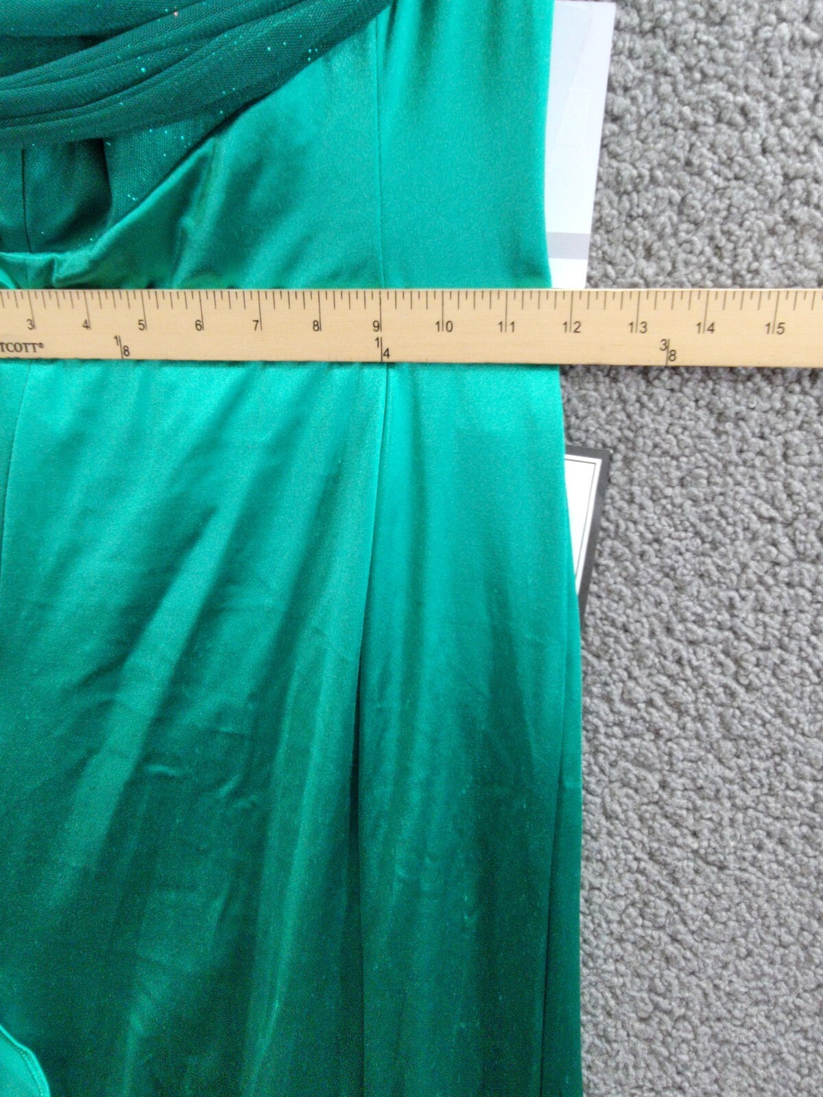 Violet Weekend One-Shoulder Tulle-Bodice Gown Juniors' 1/2 Jade Back Zip Closure - Picture 6 of 16