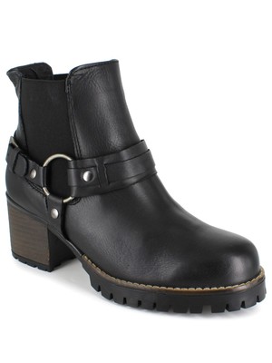 

ARTISAN Женские черные байкерские ботинки с круглым кольцом Yolanda Leather Boots, Черный, YOLANDA