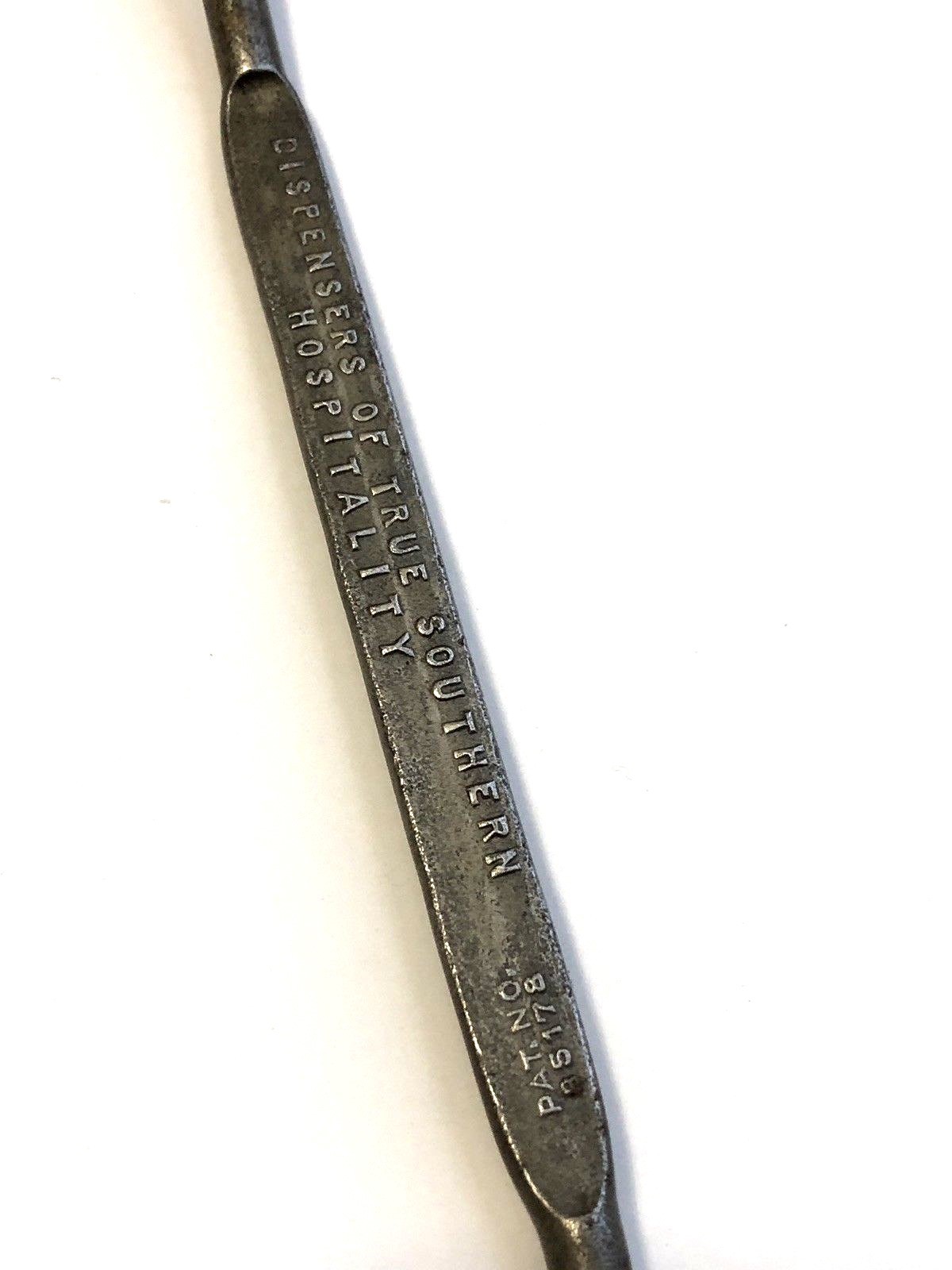 Vintage Dinkler Hotels Bottle Opener with Spoon end PAT. NO. 85178