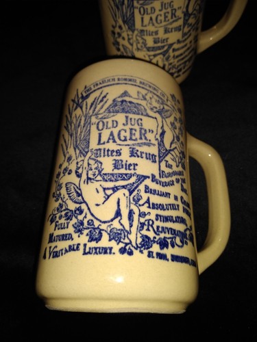 Stoneware Mugs, Lot Of 5, Marked USA On Bottom, 