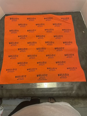 Bulleit Bourbon Frontier Whiskey Bandana Orange 21'' Sq Handkerchief Kentucky