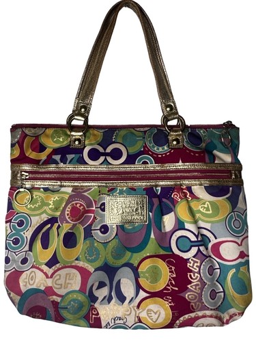 Coach Poppy Tote Bag Purse Y2K Summer Purse Multicolor Poppy