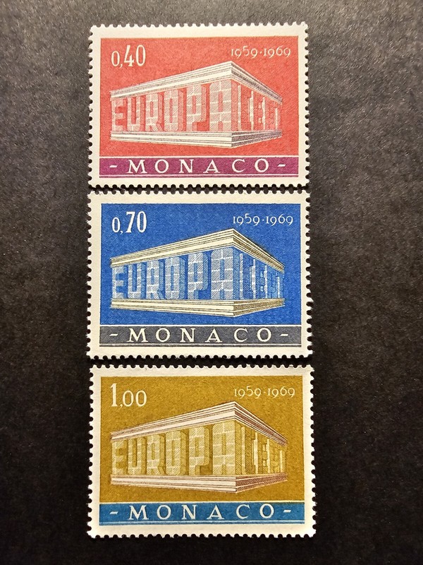 Timbre France Monaco Europa TÃLÃCommunication NÂ°788/790 Neuf ** Luxe Mnh 1969