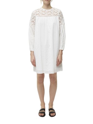 

FRENCH CONNECTION Женское прямое платье цвета слоновой кости с длинным рукавом до колена, Цвет слоновой кости