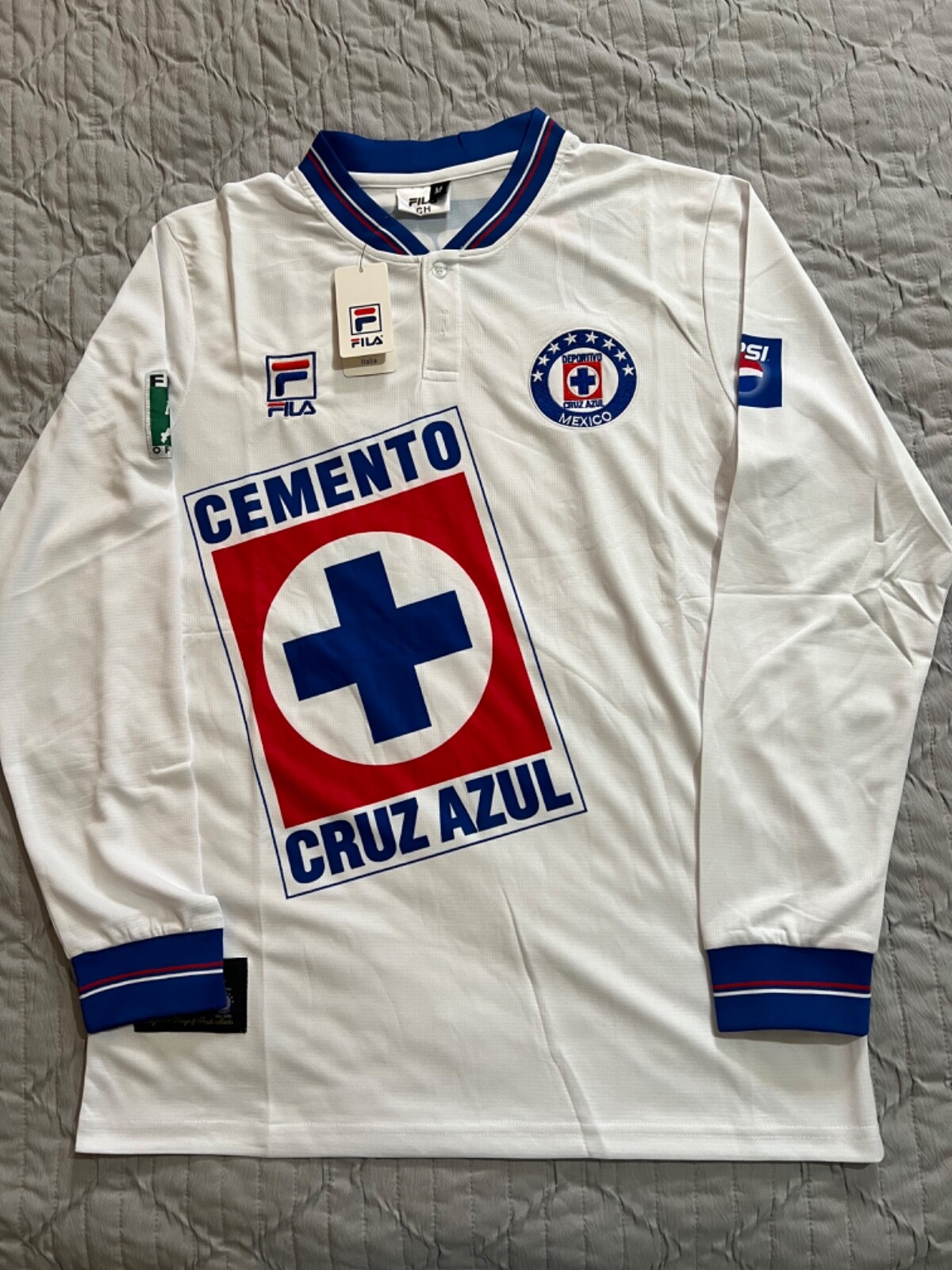 JERSEY REPLICA FILA Cruz Azul LOCAL BLANCA REPLICA MANGA