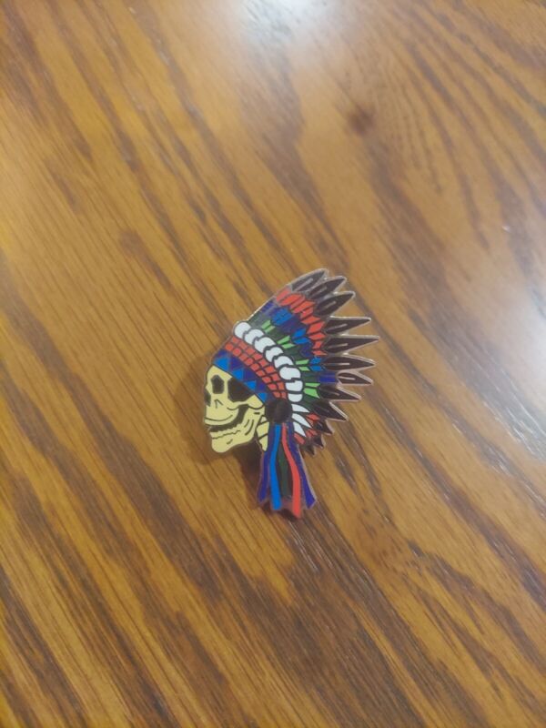 Grateful Dead Spring 1990 Indian Skull Headdress Pin Wes Lang