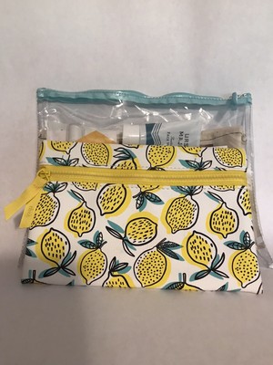 ipsy If Life Gives You Lemons Cosmetic Bag + Promotional Sample Kit
