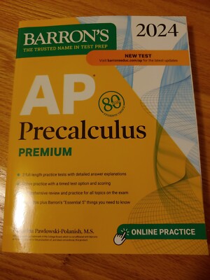 NEW 2024 AP Precalculus PREMIUM Barron's Test Preparation