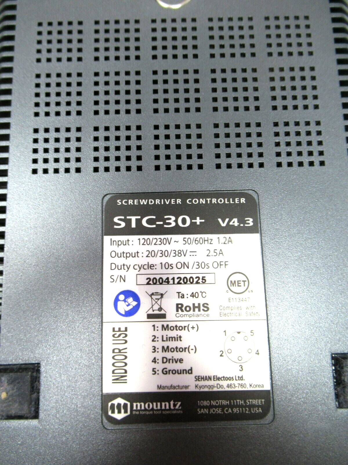 Mountz Torque EF080-A ESD Electric Torque Screwdriver STC30+ Transformer *NEW*