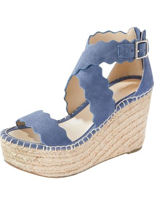 

MARC FISHER Женские синие туфли на танкетке Calita на платформе 1-1/2 дюйма, 9 м, Синий, MFCALITA