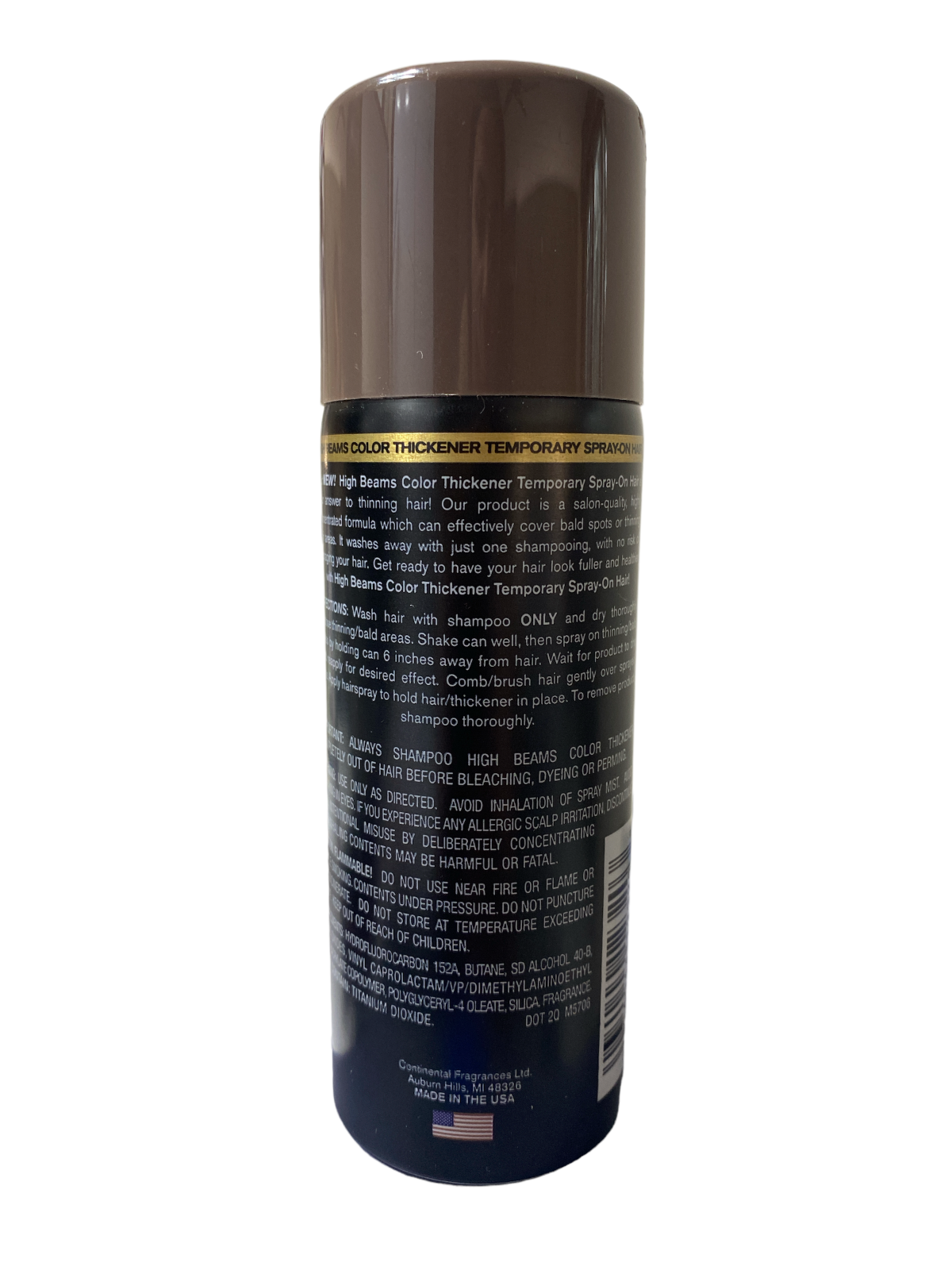 High Beams Color Thickener Temporary Spray On Hair Medium Brown Color 2.7oz 4 PK