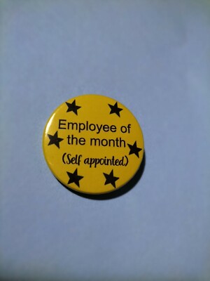 Employee Of The Month Badges Keyrings Mirror Magnets Funny Work Humour handmade