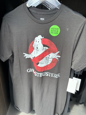 Universal Studios Ghostbusters Glow In The Dark Black Shirt Size L New