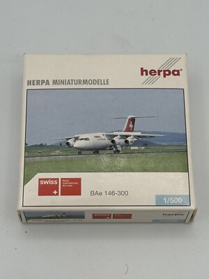 Herpa 1/500 Swiss Airlines Bae 146-300 Miniature Model