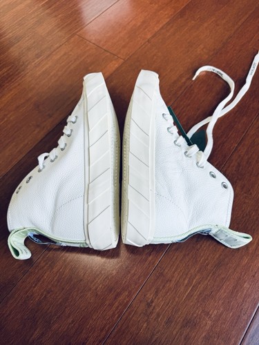 Pre-owned Off-white Final  Women High Vulcanized Logo-appliquéd Leather Sneakers Eu37 Us 7
