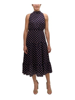

SAM EDELMAN Женская темно-синяя юбка без рукавов Midi Party Fit + Flare Dress, Navy