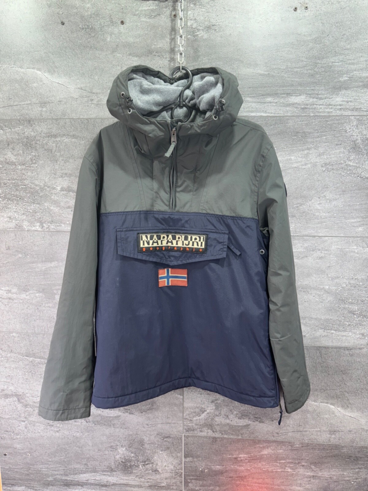Napapijri Geographic Rainforest Anorak Fleece Grey Blue 1/4 Napapijri Geographic Rainforest Anorak Fleece Grey Blue 1/4